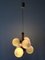 Lámpara Sputnik de seis brazos de vidrio y madera, Alemania, años 70, Imagen 5