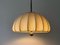 Mid-Century Modern Adjustable Brass Pendant with Fabric Shade from WKR, Germany, 1970s 2