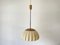 Mid-Century Modern Adjustable Brass Pendant with Fabric Shade from WKR, Germany, 1970s, Image 4
