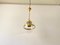 Lámpara colgante italiana de metal dorado y vidrio, años 70, Italia, Imagen 10