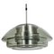 Scandinavian Pendant Lamp in Smoked Glass and Aluminum in the style of Fog & Mørup, Denmark, 1960s 1