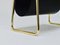 Mid-Century Magazine Rack in Brass and Black Leather attributed to Carl Auböck, Austria, 1950s 16