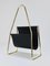 Mid-Century Magazine Rack in Brass and Black Leather attributed to Carl Auböck, Austria, 1950s 13