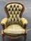 Green Leather Buttoned Back Armchair, Image 5