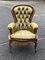 Green Leather Buttoned Back Armchair 2