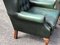 Green Leather Armchairs with Buttoned Back, Set of 2, Image 13