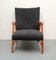 Armchair in Cherry and Velor, 1950s 5
