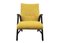 Fauteuil en Velours Jaune, Complètement Restauré, 1950s 1