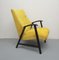 Fauteuil en Velours Jaune, Complètement Restauré, 1950s 7