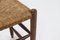 French Oak and Rush Stool, 1950s 6