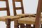 French Oak and Rush Ladder Back Dining Chairs, 1950s, Set of 4 2