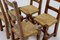 French Oak and Rush Ladder Back Dining Chairs, 1950s, Set of 4 3