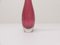 Vase Tulipe Scandinave en Verre Rose avec Fines Cannes Blanches attribué à Vicke Lindstrand pour Kosta Boda, 1960s 5