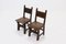 19th Century Spanish Hand Carved Oak Chairs, Set of 2 1