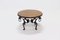 French Circular Wrought Iron and Oak Coffee Table, 1960s 8