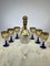 Botella y vasos de cristal de Murano y oro de 24 kt pintados a mano, Italia, años 70. Juego de 7, Imagen 1