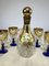 Botella y vasos de cristal de Murano y oro de 24 kt pintados a mano, Italia, años 70. Juego de 7, Imagen 2