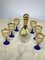 Botella y vasos de cristal de Murano y oro de 24 kt pintados a mano, Italia, años 70. Juego de 7, Imagen 11