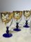Bottle and Glasses in Hand-Painted Murano Glass & 24kt Gold, Italy, 1970s, Set of 7 4