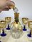 Botella y vasos de cristal de Murano y oro de 24 kt pintados a mano, Italia, años 70. Juego de 7, Imagen 8