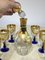 Bottle and Glasses in Hand-Painted Murano Glass & 24kt Gold, Italy, 1970s, Set of 7 8