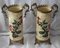 Yellow Ceramic & Bronze Vases with Floral Decor, 1930s, Set of 2 3