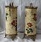 Yellow Ceramic & Bronze Vases with Floral Decor, 1930s, Set of 2, Image 7