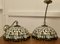 Large Vintage Arts and Crafts Ceiling Lamps in the style of Tiffany, 1970s, Set of 2 1