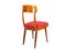 Mid-Century Beistellstühle aus Holz & rotem Stoff von Fratelli Barni Mobili d'Arte, 1950er, 2 . Set 4