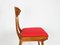 Mid-Century Wood and Red Fabric Side Chairs from Fratelli Barni Mobili d'Arte, 1950s, Set of 2 3
