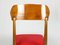 Mid-Century Beistellstühle aus Holz & rotem Stoff von Fratelli Barni Mobili d'Arte, 1950er, 2 . Set 7