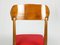 Mid-Century Wood and Red Fabric Side Chairs from Fratelli Barni Mobili d'Arte, 1950s, Set of 2 7