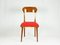 Mid-Century Wood and Red Fabric Side Chairs from Fratelli Barni Mobili d'Arte, 1950s, Set of 2, Image 8