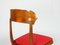 Mid-Century Beistellstühle aus Holz & rotem Stoff von Fratelli Barni Mobili d'Arte, 1950er, 2 . Set 6