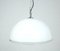 Large Opaque White Glass Suspension with Chrome Base, 1990s 2