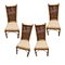 Chaises Vintage en Bois et Osier, Set de 4 1