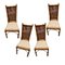 Vintage Wooden and Wicker Chairs, Set of 4 1