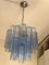 Blue Tronchi Murano Glass Chandelier in Venini Style by Simoeng, Image 1