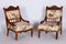 Czech Living Room Set in Beech and Walnut, 1890s, Set of 7, Image 6
