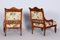 Czech Living Room Set in Beech and Walnut, 1890s, Set of 7, Image 2
