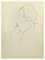 Flor David, Esquisse pour un Portrait, Dessin au Crayon sur Papier, Milieu du 20ème Siècle 1