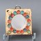 Small Vintage Ceramic Wall Mirror with Flower Motif by La Roue, 1960s 2