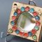 Specchio da parete piccolo vintage in ceramica con motivo floreale di La Roue, anni '60, Immagine 10