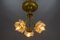 Französische Neoklassizistische Deckenlampe aus Bronze & Glas, 1920er 2