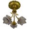 French Neoclassical Style Bronze and Glass Ceiling Light, 1920s 1