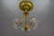 French Neoclassical Style Bronze and Glass Ceiling Light, 1920s, Image 8