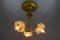 Französische Neoklassizistische Deckenlampe aus Bronze & Glas, 1920er 6