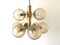 Smoked Glass and Brass Body Chandelier by Veb Leuchten, Germany, 1970s, Image 10
