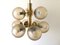 Smoked Glass and Brass Body Chandelier by Veb Leuchten, Germany, 1970s, Image 2