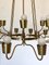 Stilnovo-Style Brass Chandelier, 1950s 12